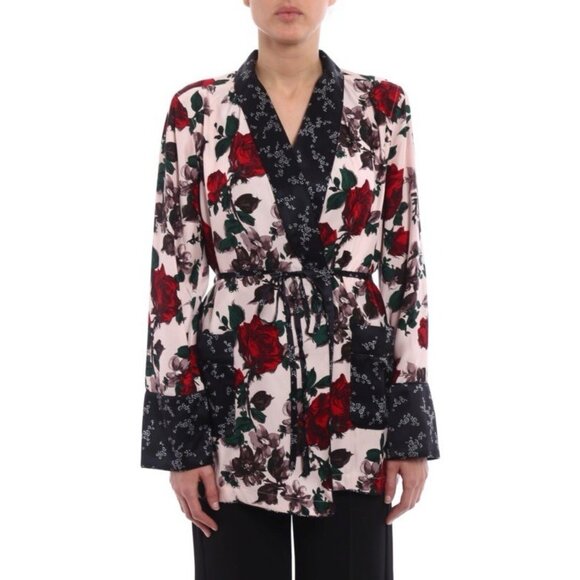 Equipment Theron Floral Patterned Silk Kimono Wrap Shirt Women’s XS Read - Picture 1 of 10